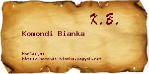 Komondi Bianka névjegykártya